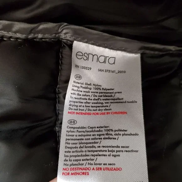 Esmara Silver Metallic Puffer Jacket with Hood, Women's size M - Picture 5 of 9